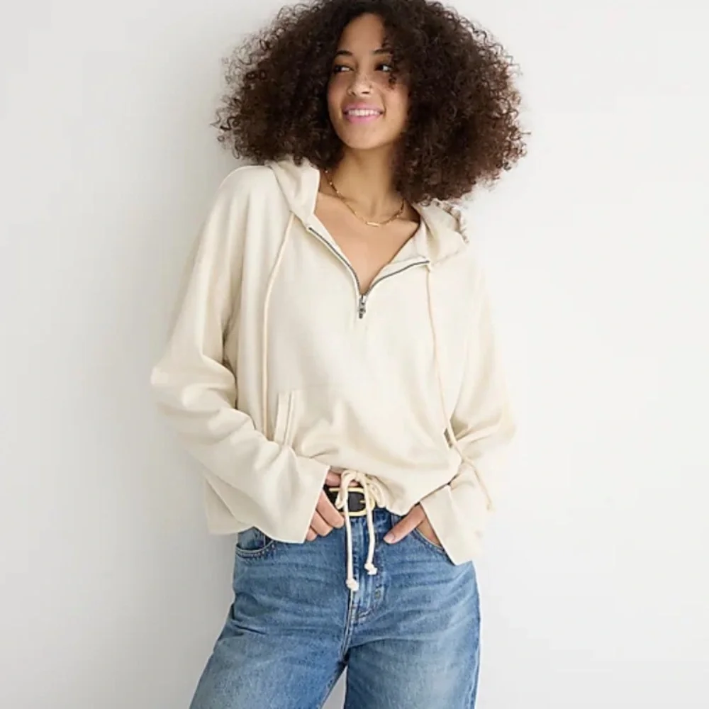 J. Crew NWT Magic Rinse™ Cropped Drawstring Hoodie